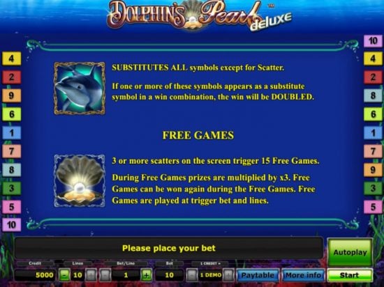 Click the thumbnail to enlarge Dolphin Pearl Deluxe slot game logo
