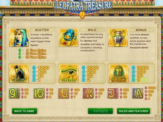 Cleopatra Treasure Slot Game Image