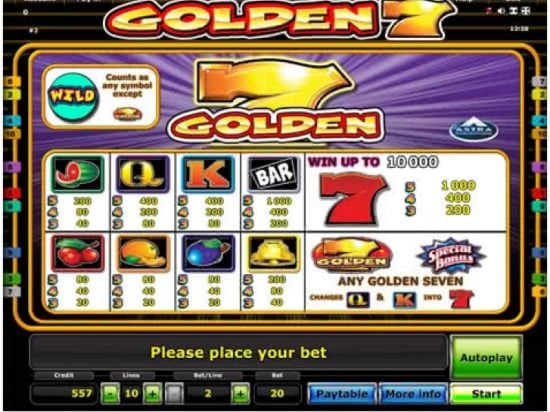 Golden 7 slot game logo