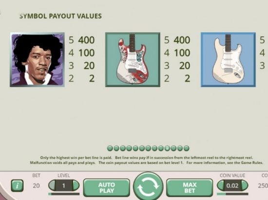 Jimi Hendrix Slot Game Image