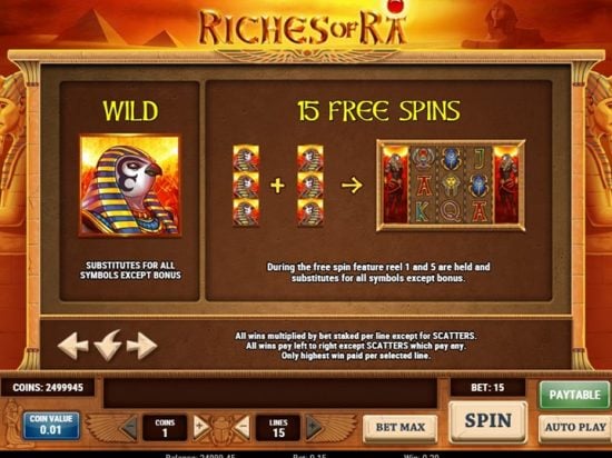 Riches of Ra free spins