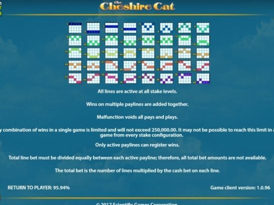 The Cheshire Cat Slot Game Image