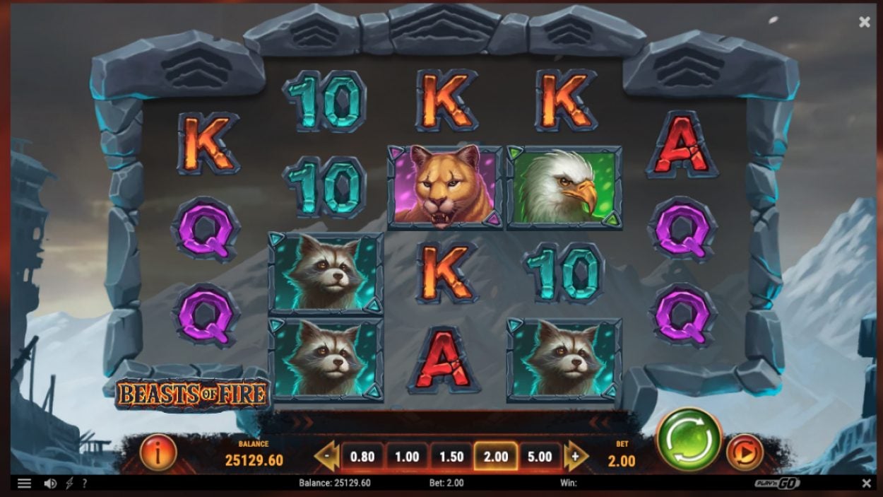 Title screen for Beasts of Fire slot game
