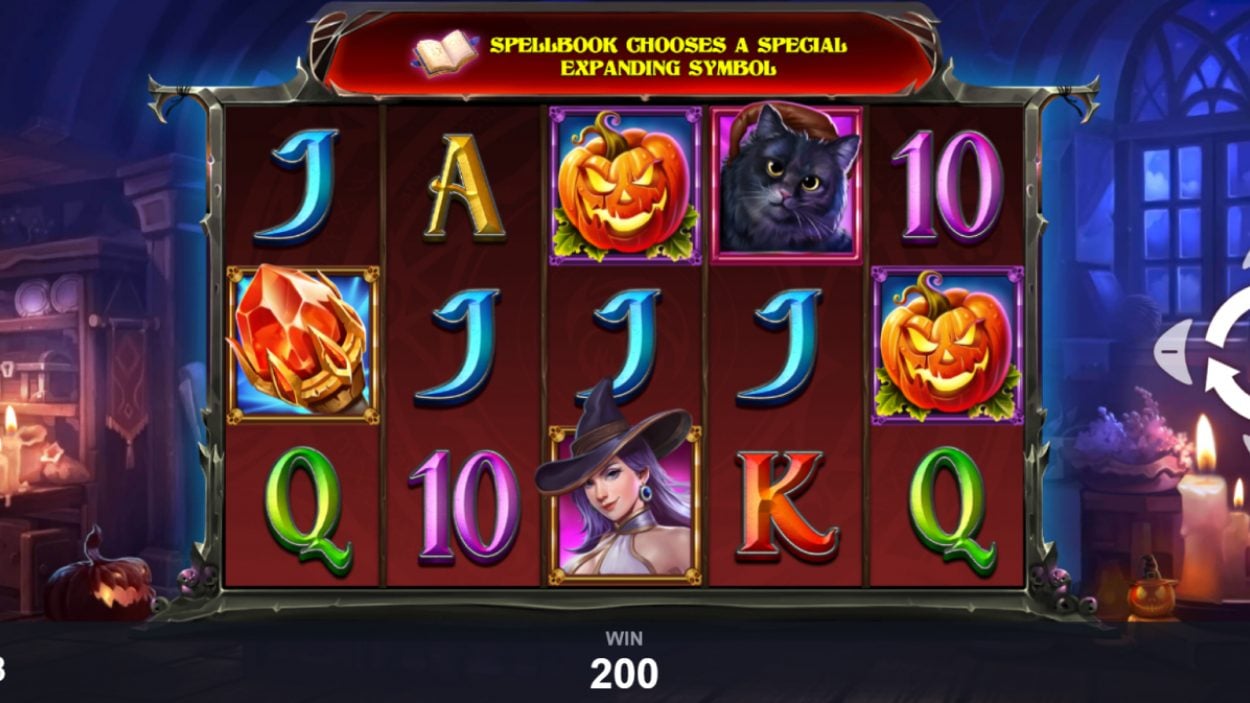 Title screen for Book of Enchantments slot game