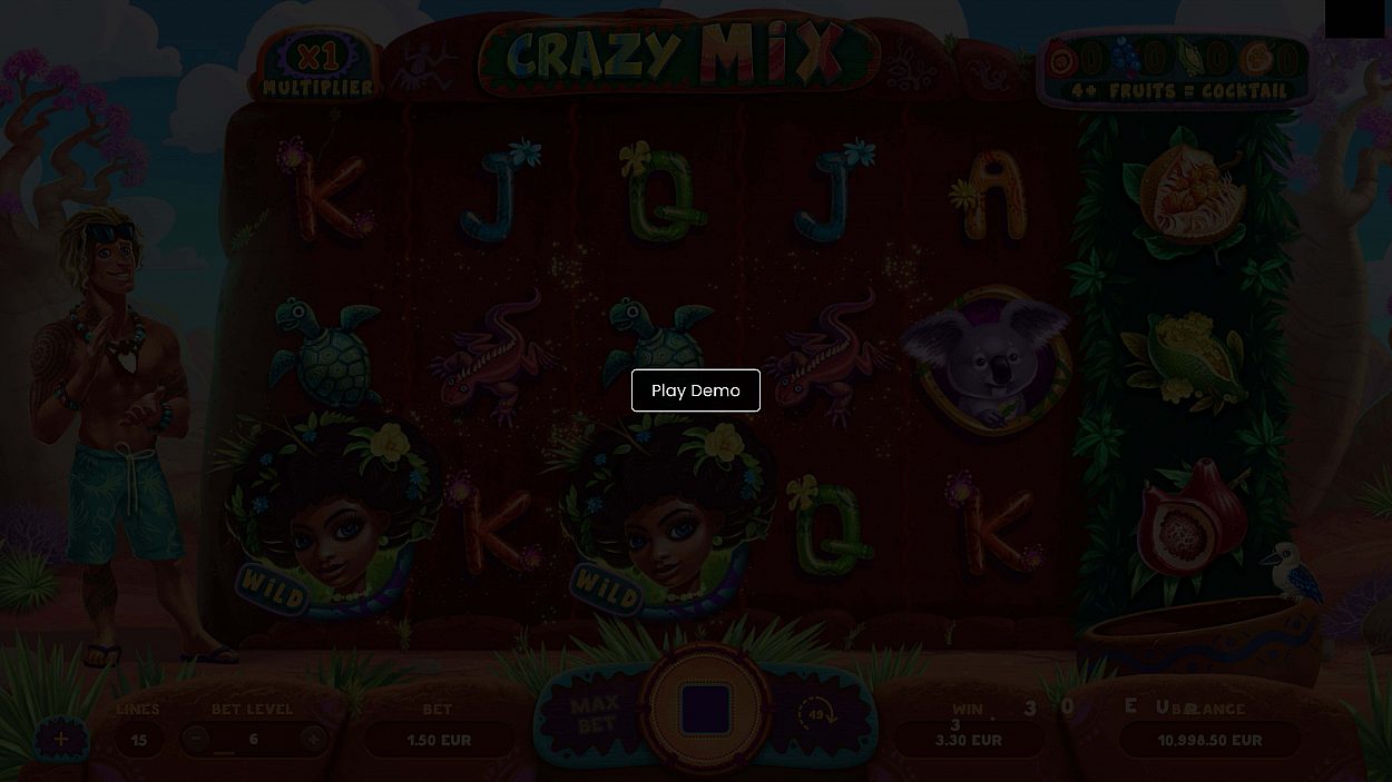 Title screen for Crazy Mix  slot game