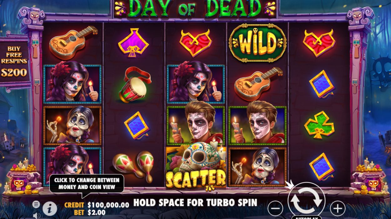 Title screen for Day of the Dead slot game