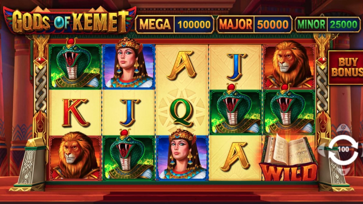 Title screen for Gods of Kemet  slot game
