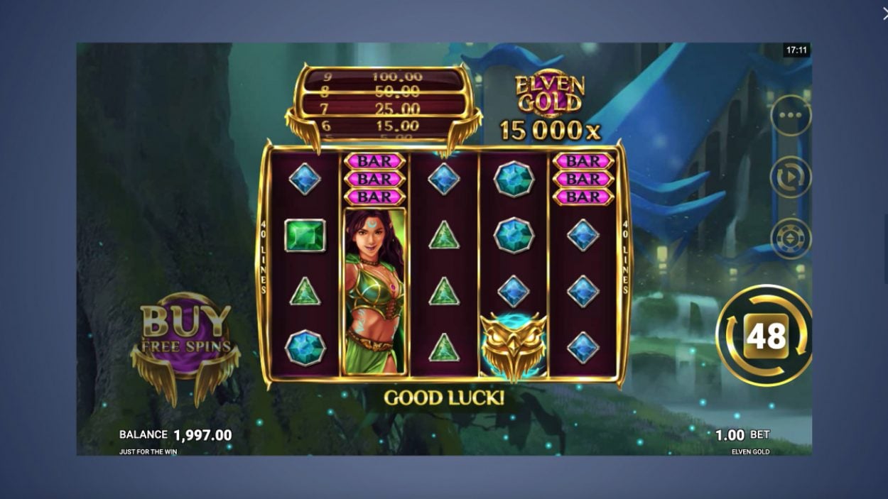 Title screen for Elven Gold slot game