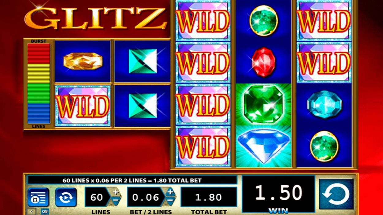 Title screen for Glitz Slots Game