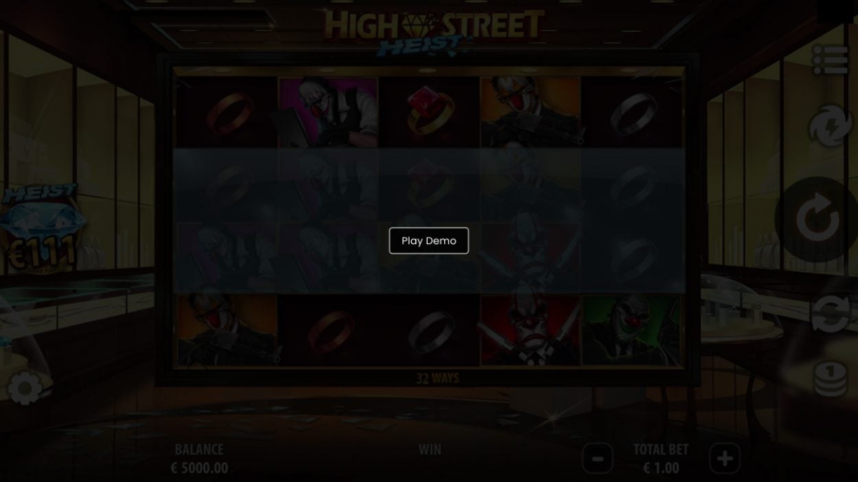 Title screen for Highstreet Heist slot game