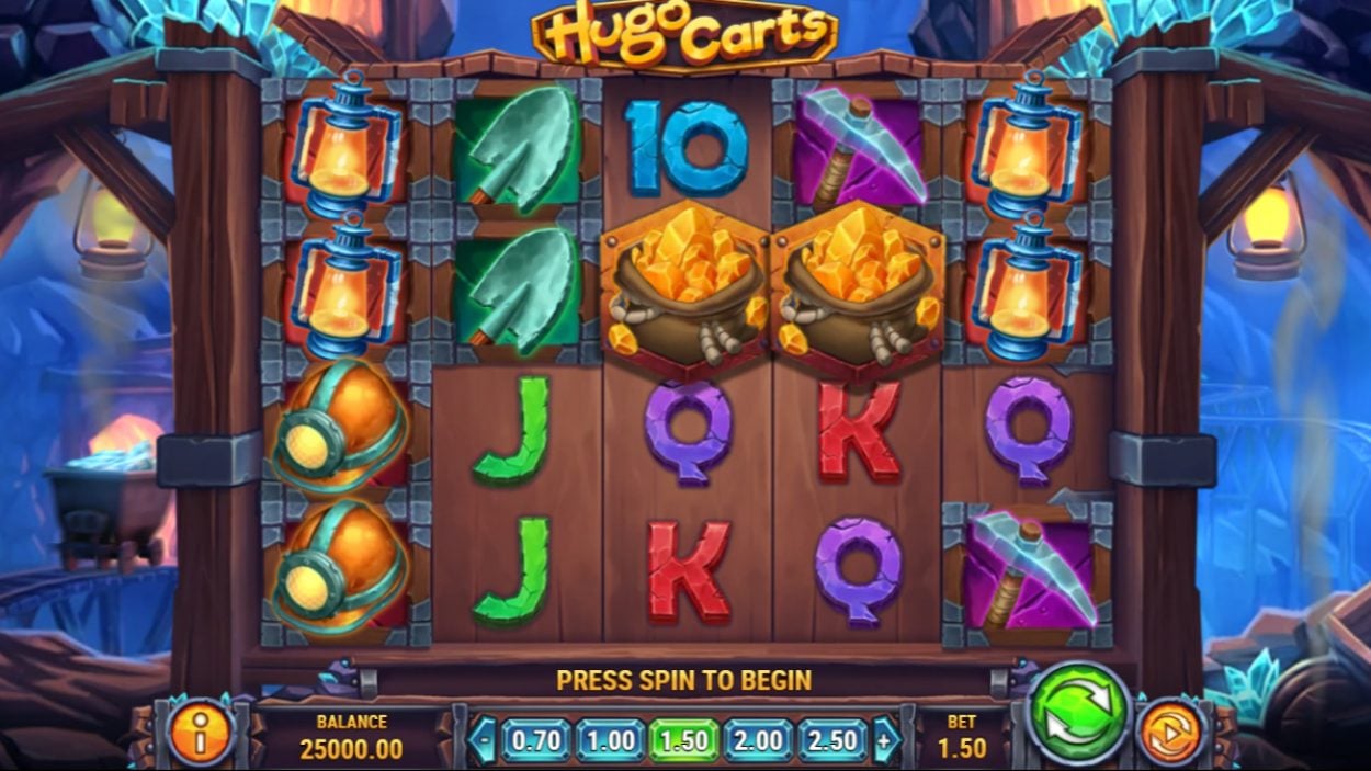 Title screen for Hugo Carts slot game