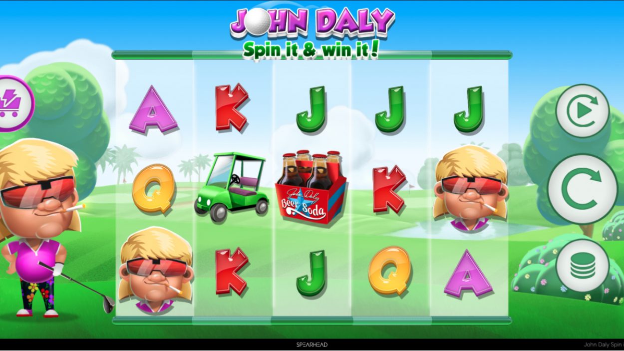 Title screen for John Daly Spin It And Win It slot game
