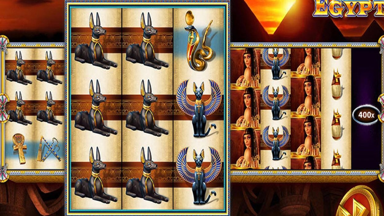 Title screen for Lady Of Egypt Slots Game
