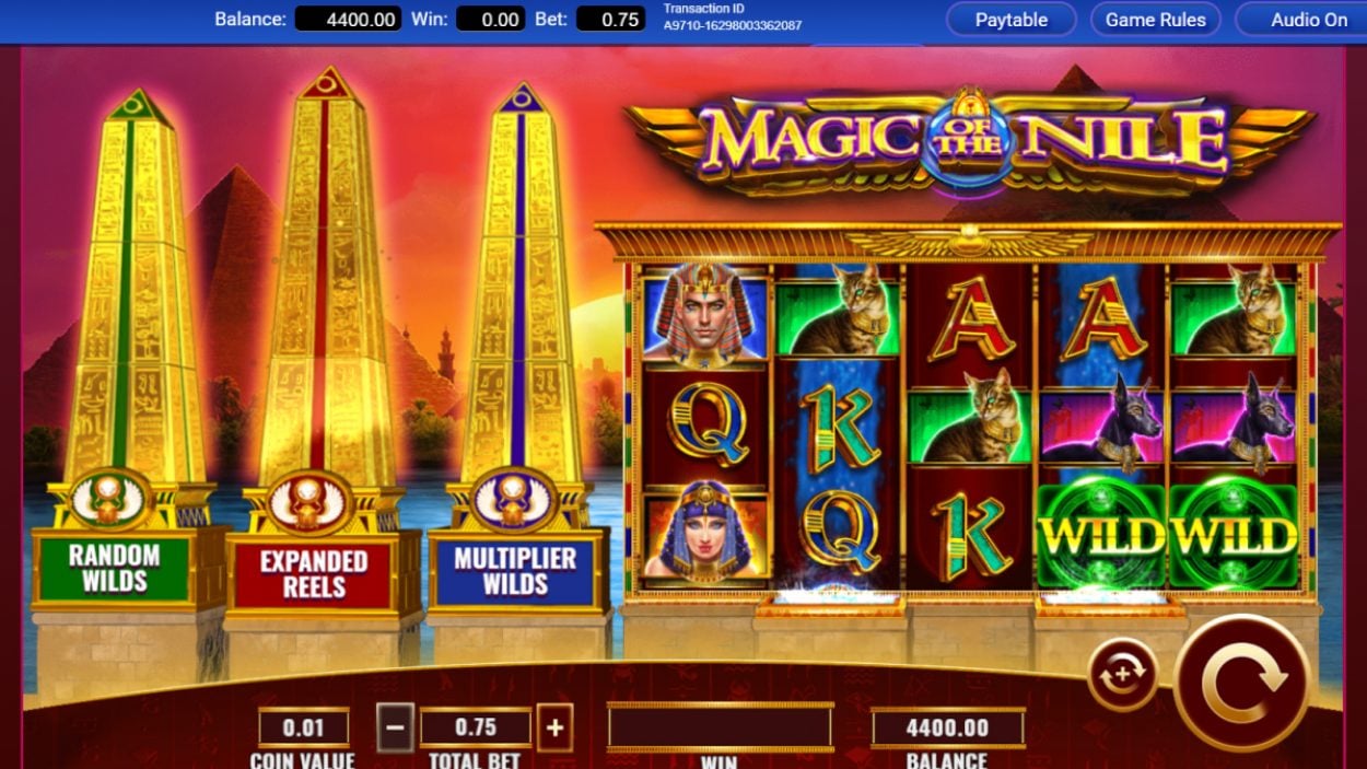 Title screen for Magic of the Nile slot game