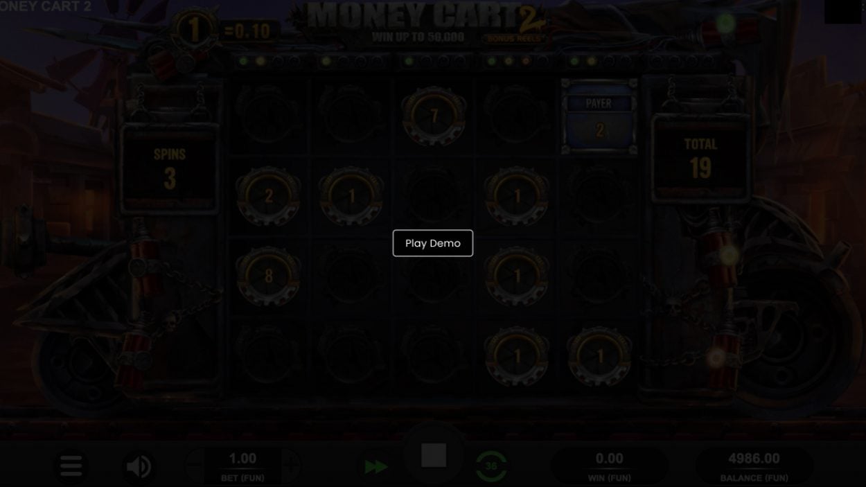 Title screen for Money Cart 2 slot game