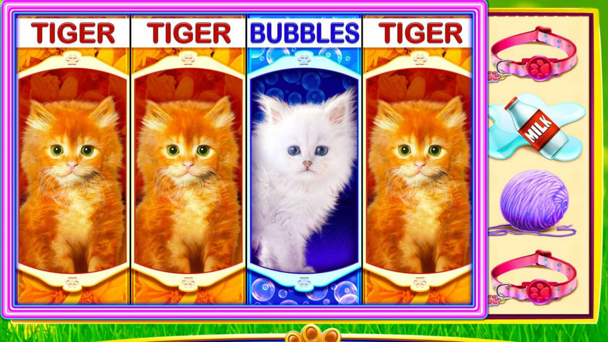 Title screen for OMG Kittens slot game