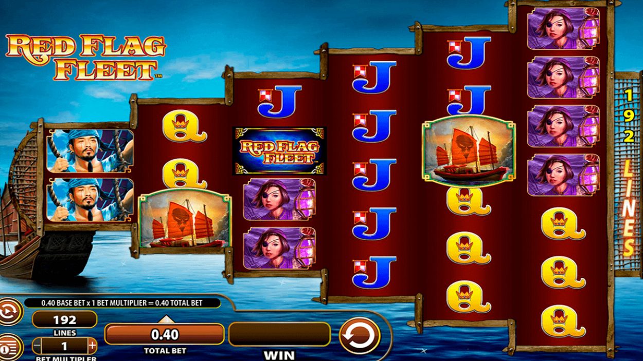 Title screen for Red Flag Fleet Slots Game