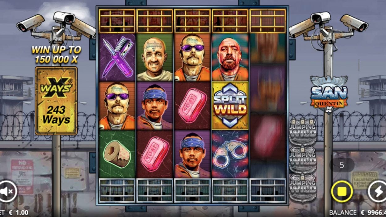 Title screen for San Quentin xWays slot game