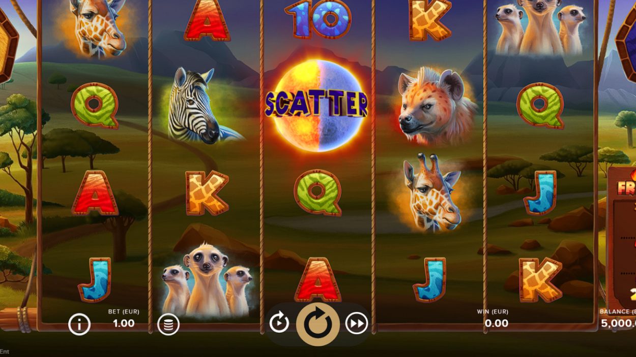 Title screen for Serengeti Kings slot game