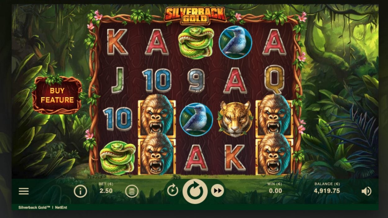 Title screen for Silverback Gold slot game