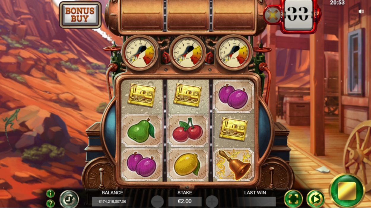 Title screen for SteamSpin slot game