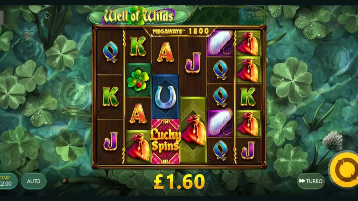 Title screen for Well of Wilds MegaWays slot game
