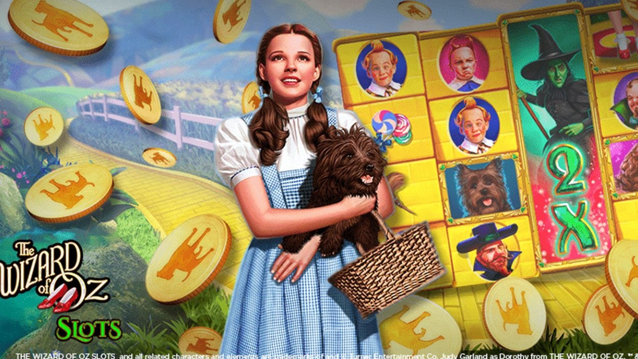 Title screen for Wizard Of Oz Slots Game